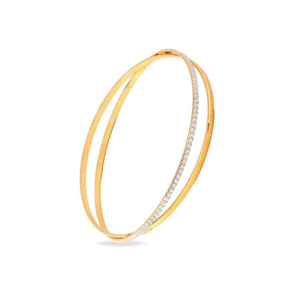 GLIMMERING YELLOW GOLD OVERLAP BANGLE