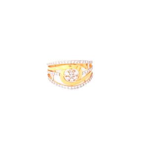 Gold Plated American Diamond Cocktail Ring for Women Gold Plated American Diamond Cocktail Ring for Women