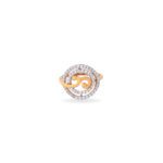 22KT Yellow Gold Twirl Shaped Dazzling Finger-Ring