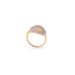 22KT Yellow Gold Twirl Shaped Dazzling Finger-Ring