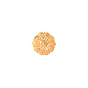 22KT Gold Circular Floral Medallion Ring for Women