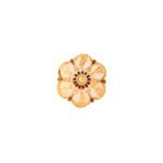 22KT Gold Floral Ring with Red Enamel