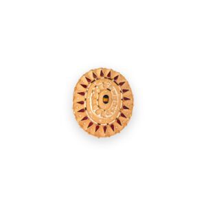 Traditional 22kt Gold Antique Oval Ring with Red Enamel Detailing