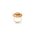 22KT Gold Mandala Floral Ring with Red Enamel