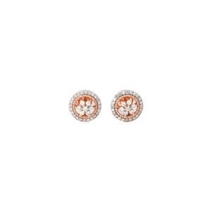 ROUND FLOWER EARRINGS DIAMOND