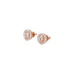 ROUND FLOWER EARRINGS DIAMOND