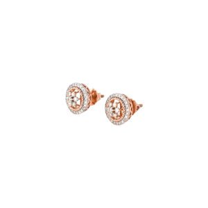ROUND FLOWER EARRINGS DIAMOND
