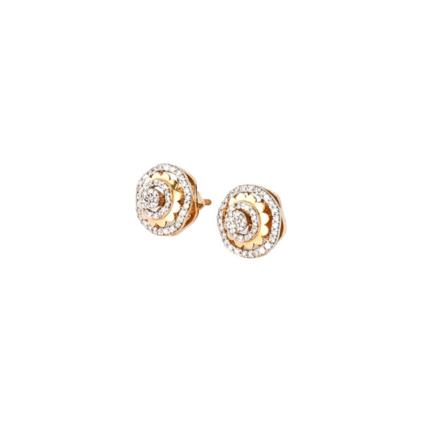 ROUNDED FLOWERED EARRINGS