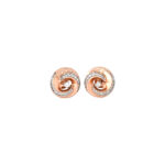 Rose Gold Swirl Diamond Stud Earrings