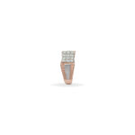 Men's Rose Gold and Silver Diamond Accent Ring with Geometric Detailing