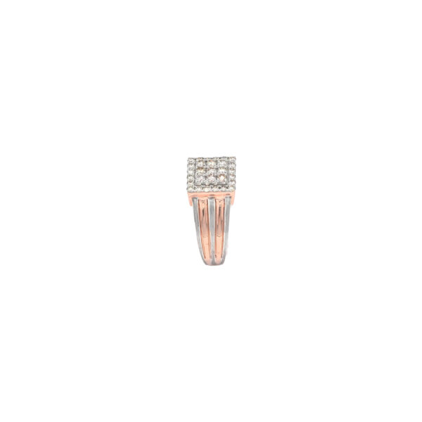 Elegant Rose Gold Square Diamond Cluster Ring, Luxurious Statement Jewelry