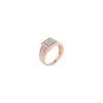 Elegant Rose Gold Square Diamond Cluster Ring, Luxurious Statement Jewelry