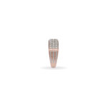 Men's Rose Gold Rectangle Diamond Ring with Vertical Accent Lines