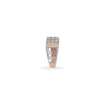 Men's Rose Gold Diamond Ring with Honeycomb Side Design