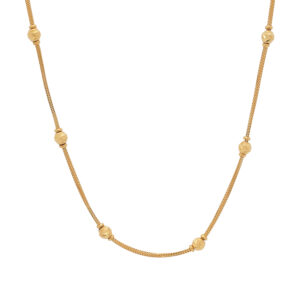 Minimalist Gold Chain with Textured Beads