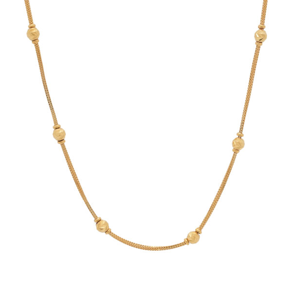 Minimalist Gold Chain with Textured Beads