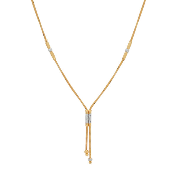 Adjustable Gold Chain Necklace with Silver-Tone Detailing