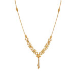 Floral Gold Necklace with Adjustable Drop