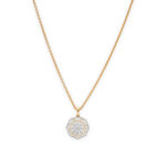Gold Diamond Pendant Set with Floral Motif