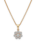 Floral Diamond Pendant Set in Yellow Gold