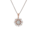 Rose Gold Starburst Pearl Pendant Set