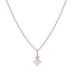 Chic Rose Gold Diamond Pendant Set with Modern Geometric Design