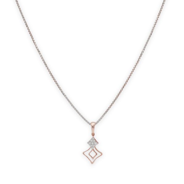 Chic Rose Gold Diamond Pendant Set with Modern Geometric Design