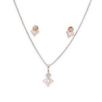 Chic Rose Gold Diamond Pendant Set with Modern Geometric Design