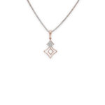 Chic Rose Gold Diamond Pendant Set with Modern Geometric Design