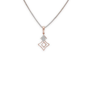 Chic Rose Gold Diamond Pendant Set with Modern Geometric Design