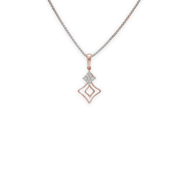 Chic Rose Gold Diamond Pendant Set with Modern Geometric Design