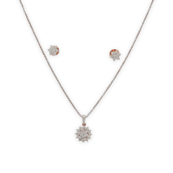 Grace and Glamour with this timeless Diamond pendant set.