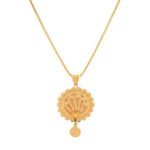 Traditional 22KT Gold Pendant Set with Intricate Floral Motif
