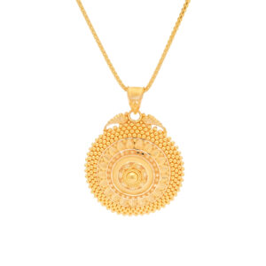 Classic Yellow Gold-Toned Pendant Set
