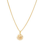 Geometric Floral Gold Pendant Necklace