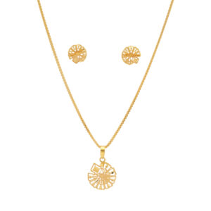 Elegant Gold Plated Jewelry Set Featuring Intricate Circular
