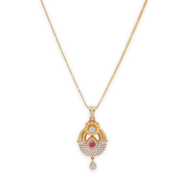"Elegant Gold  Earring Set with Ruby and Diamond Accents"