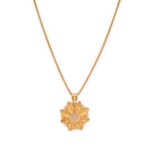 "Elegant Sunflower Set in Gold – Necklace & Earrings"