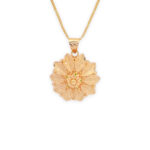 Golden Petal Charm Pendant Set