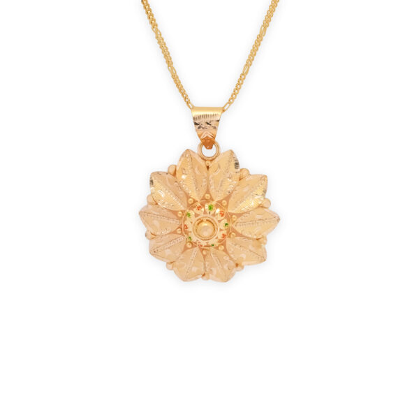 Golden Petal Charm Pendant Set