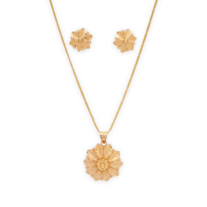 Golden Petal Charm Pendant Set