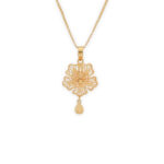 Elegant Floral Gold-Plated Necklace & Earring Set