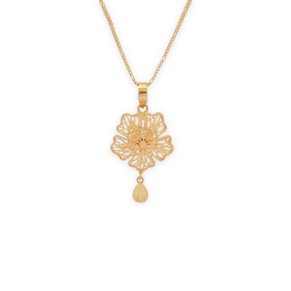 Elegant Floral Gold-Plated Necklace & Earring Set