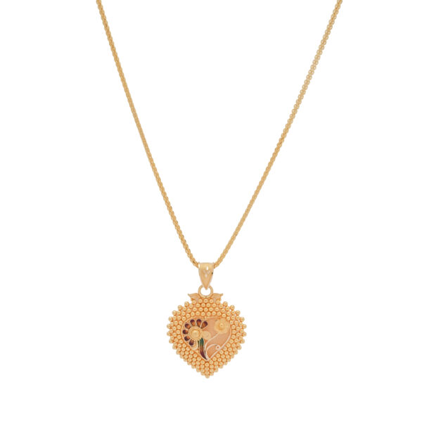 Traditional Heart-Shaped Gold-Plated Necklace & Earring Set