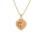 Traditional Heart-Shaped Gold-Plated Necklace & Earring Set