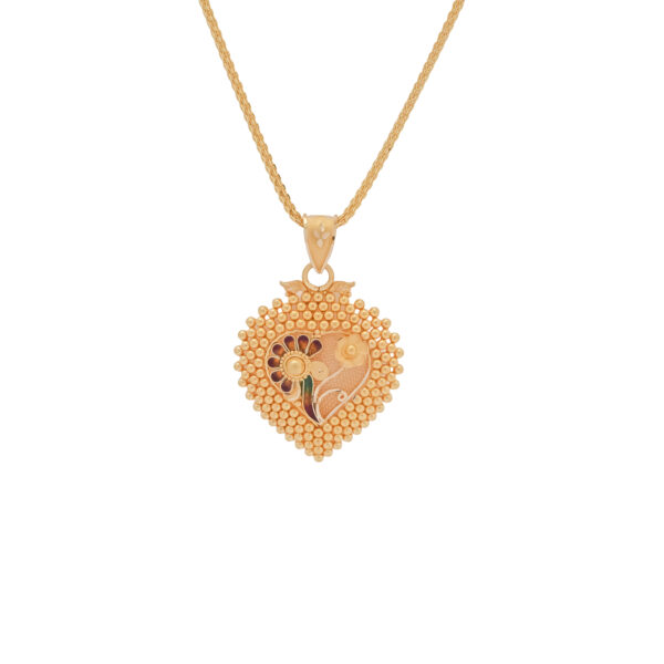 Traditional Heart-Shaped Gold-Plated Necklace & Earring Set