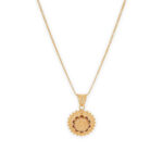 Traditional Gold-Tone Floral Pendant Set