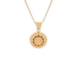 Traditional Gold-Tone Floral Pendant Set