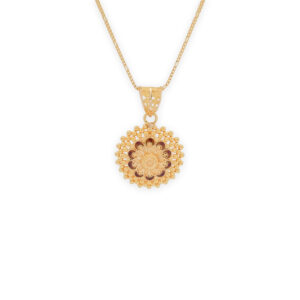 Traditional Gold-Tone Floral Pendant Set