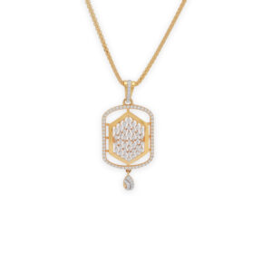 Golden Grace: Elegant Diamond Pendant Set